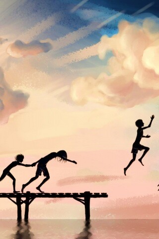 Прыжки с причала обои