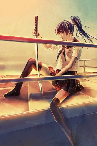 С катаной в руке обои