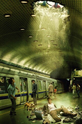 Провалившийся в метро обои