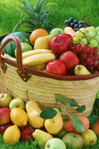 Корзина с фруктами обои