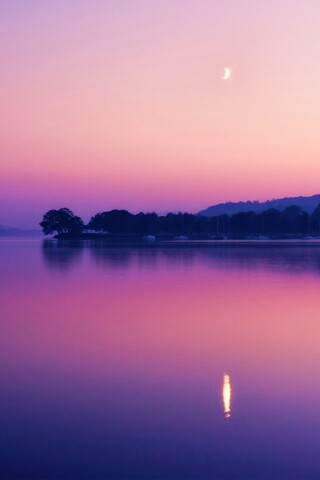 Сумерки над озером обои