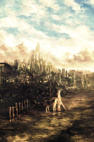 Девушка с собакой обои