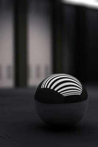 Трехмерный блестящий металлический шарик обои