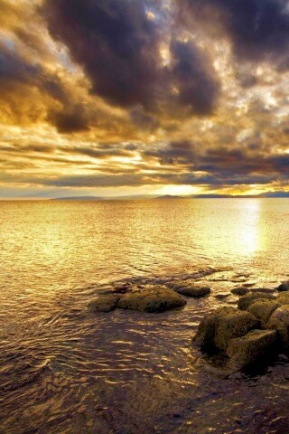 Красивый вид на вечернее море обои