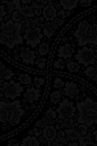Черный цветастый узор под хохлому обои