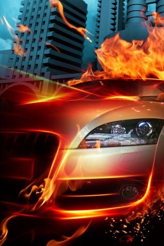 Ауди в огне обои