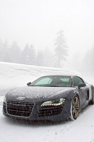 Audi R8 зимой обои