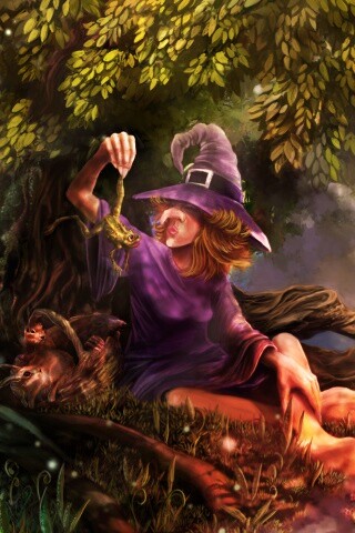 Ведьма варит зелье обои