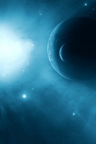 Перенасыщение голубым цветом обои