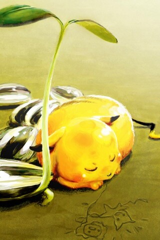 Пикачу отдыхает обои