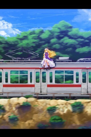 Девушка на крыше поезда обои