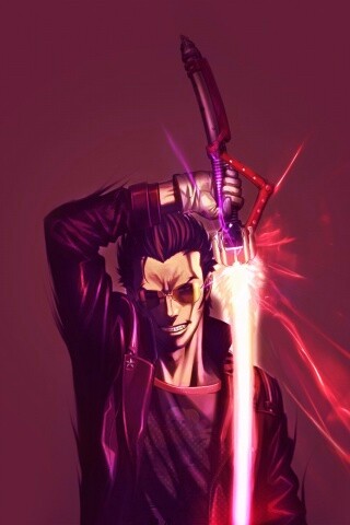 Мужик с зверским световым мечом обои