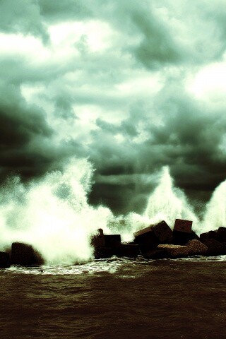 Буря в океане обои