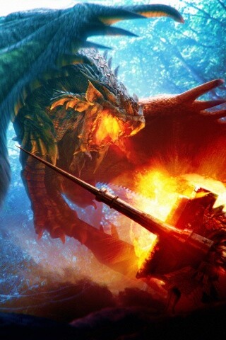 Атакующий дракон обои