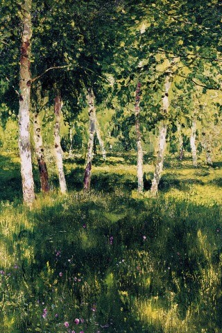 Левитан "Берёзовая роща" обои