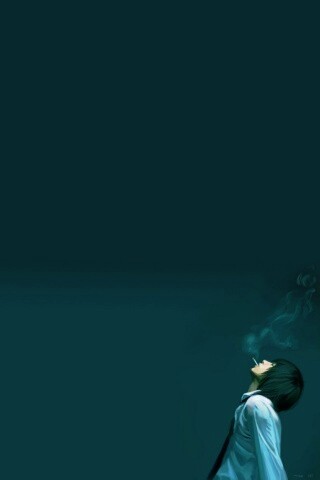 Курящий в углу обои