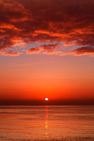 Багровый закат обои