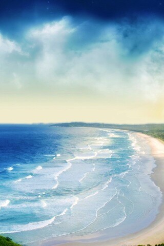 Берег до горизонта обои