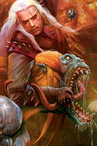 Ведьмак и монстр обои