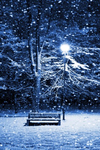 Ночь..улица..фонарь..скамейка.. обои