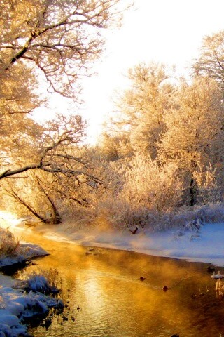 Зимняя река обои