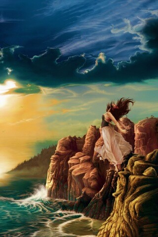 Прыжок с обрыва обои