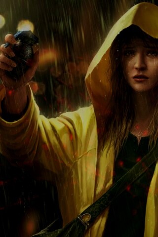 Девушка с гранатой обои