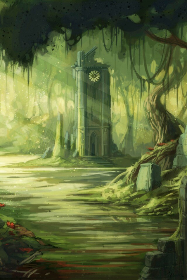 Руины эльфийского города обои