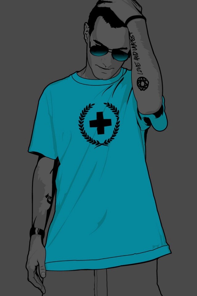 Парень в голубой футболке обои