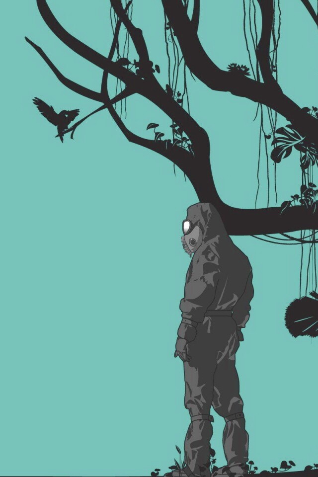 Человек в защитном костюме обои