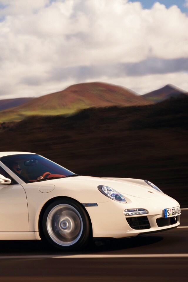 Белый порш обои