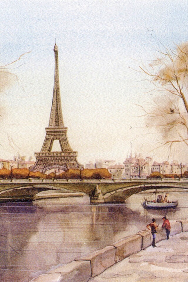 Рисунок Эйфелевой башни обои