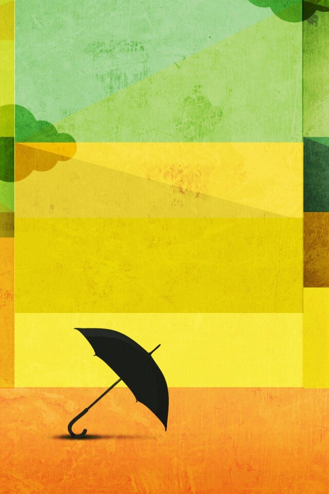 Силуэт зонтика обои