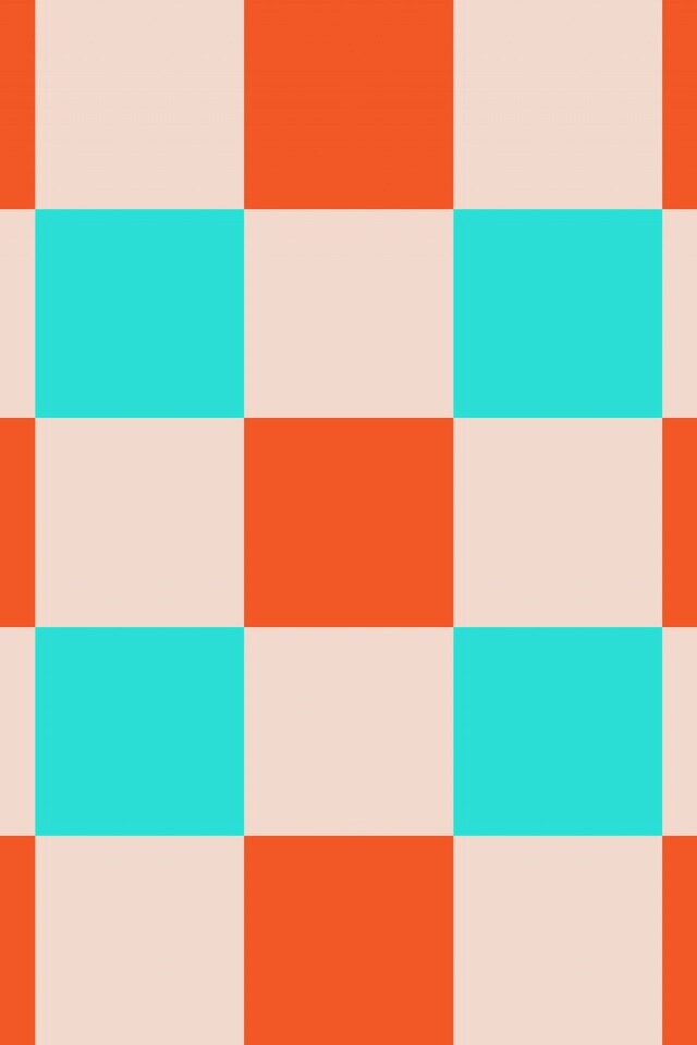 Оранжевые голубые и белые клетки обои