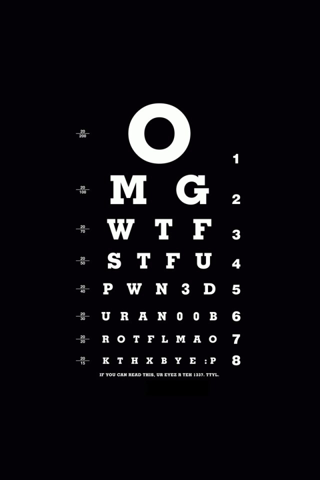 Таблица для проверки зрения обои