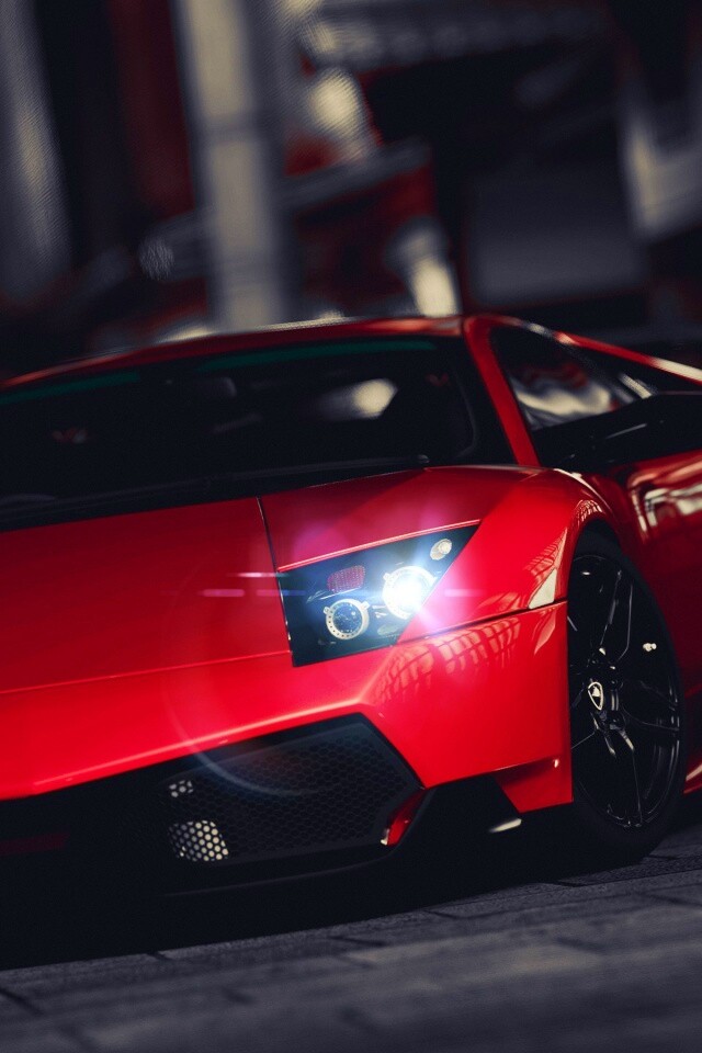 Красная ламборджини мурселаго обои