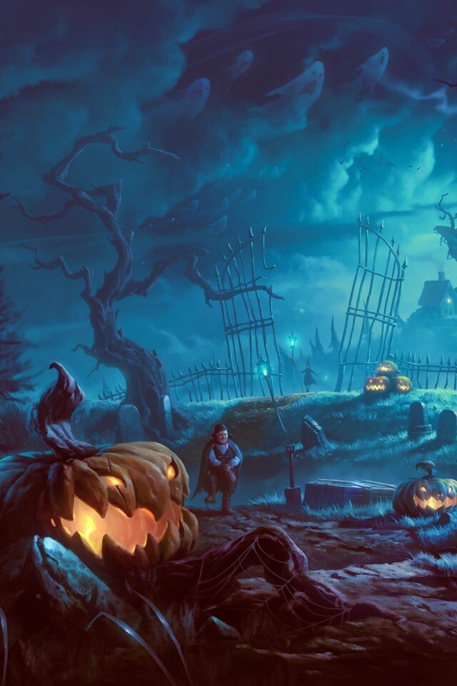 Кладбище на Хэллоувин обои