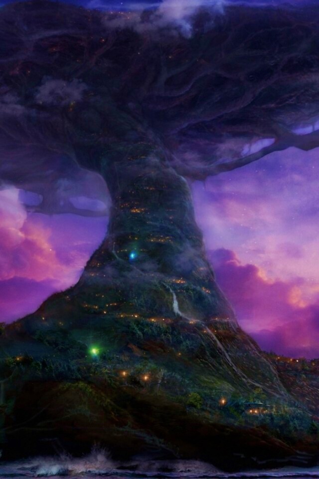 Дерево-город обои