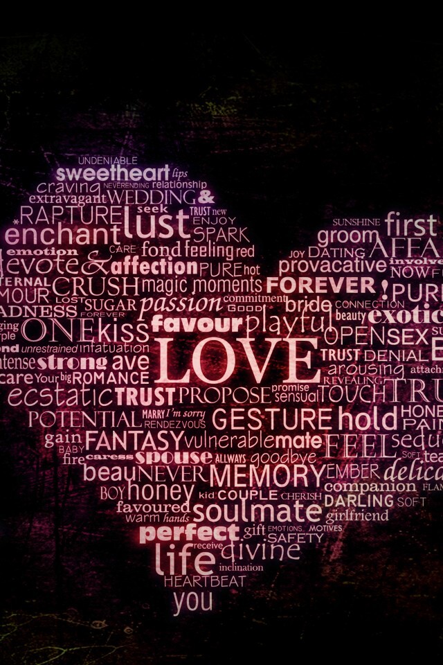 Слова любви обои