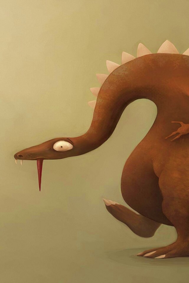 Рисованый динозавр обои