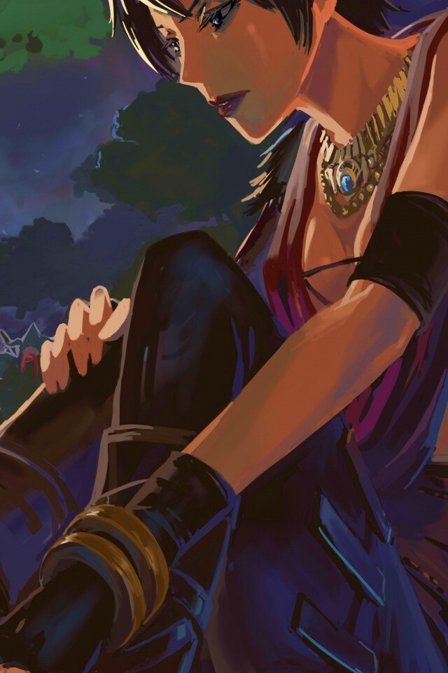 Рисунок Морриган в лагере обои