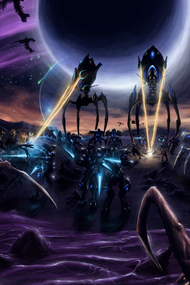 Протосы против зергов обои