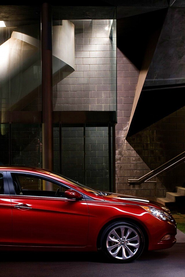 Красный хёндай солярис обои