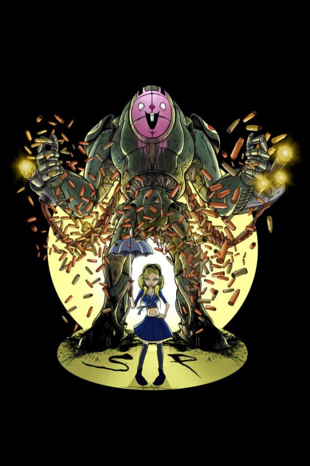 Куколка и боевой робот обои