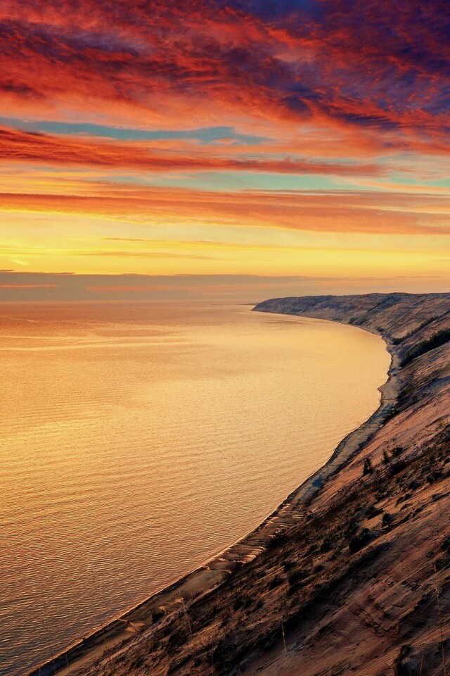 Море на закате обои