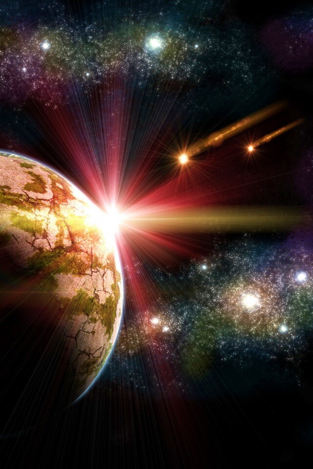 Кометы пролетают вблизи планеты обои