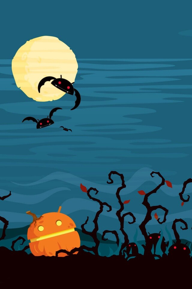 Хэллоуин в стиле Google Android обои