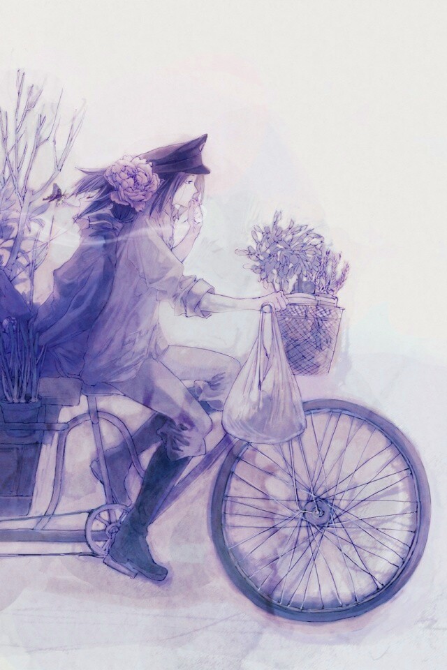 Развозчик цветов в пастельных тонах обои