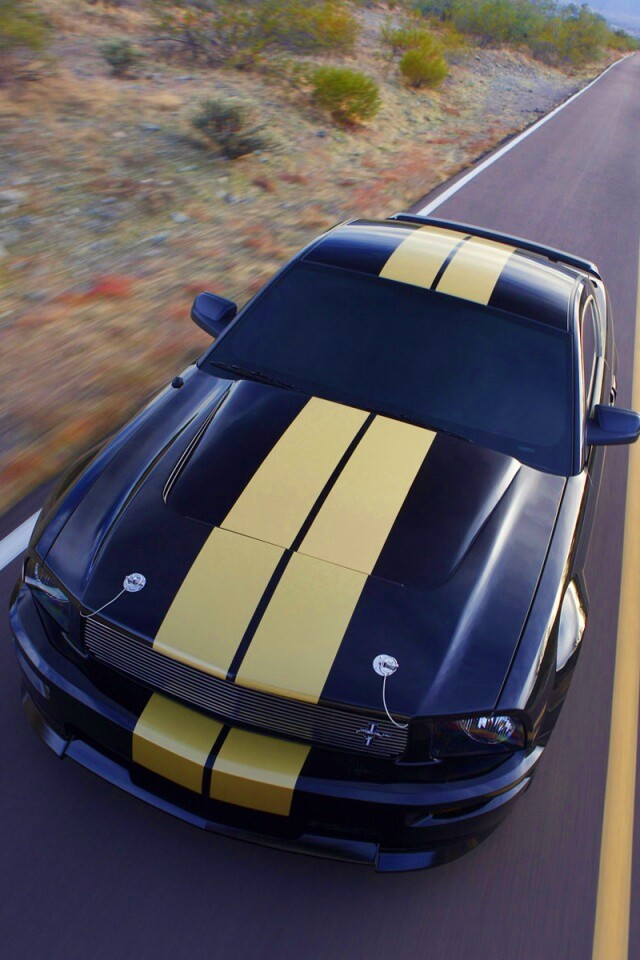Ford Mustang  с гоночными полосками обои