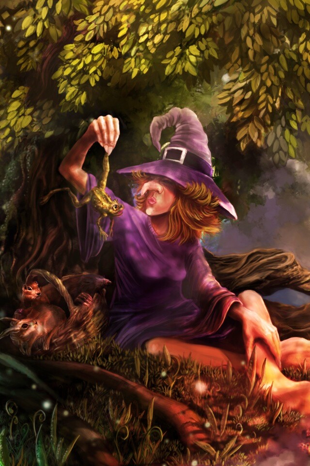 Ведьма варит зелье обои